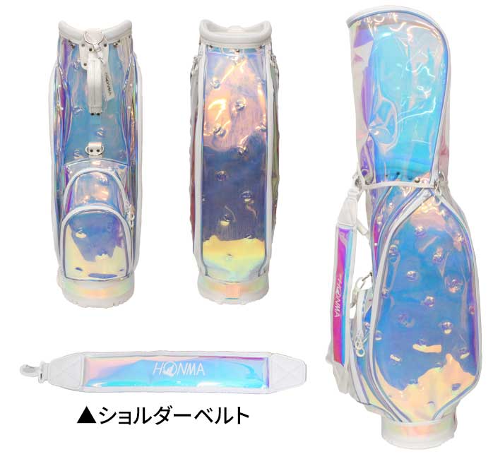 本間 スケルトン キャディバッグ CB12060 オーロラ/レインボー素材