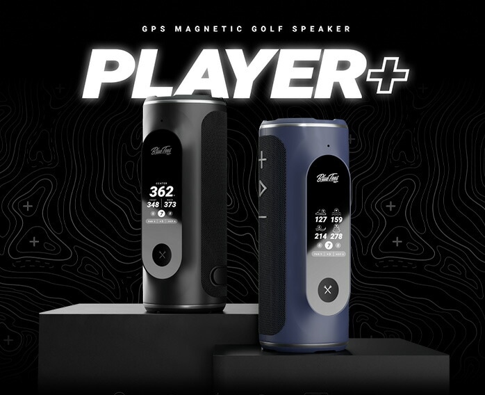 BLUE TEES GOLF The Player �{ Speaker �l�C�r�[ �u���b�N GPS �i�r �X�s�[�J�[