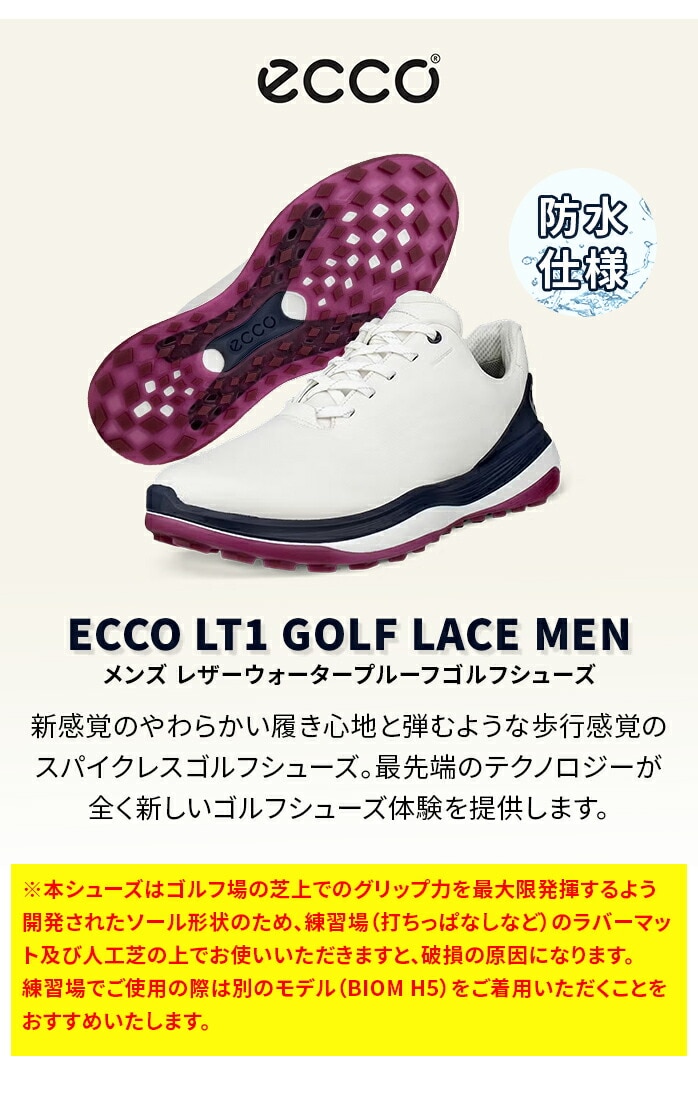 ecco �S���t �V���[�Y �����Y LT1 GOLF Lace Men ���U�[ �E�H�[�^�[�v���[�t �h�� MEN'S �G�R�[