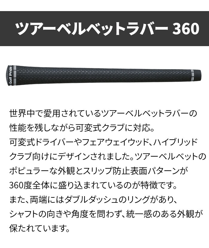 �S���t�v���C�h �S���t �O���b�v GTSS �c�A�[�x���x�b�g ���o�[ 360 M60 �o�b�N���C���� Golf Pride