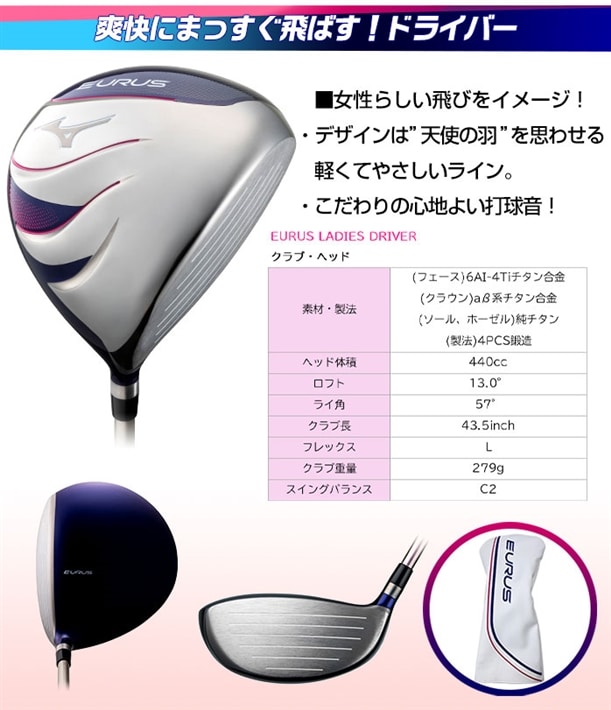 mizunoドライバー　レディースハーフセット　キャディーバッグ付き