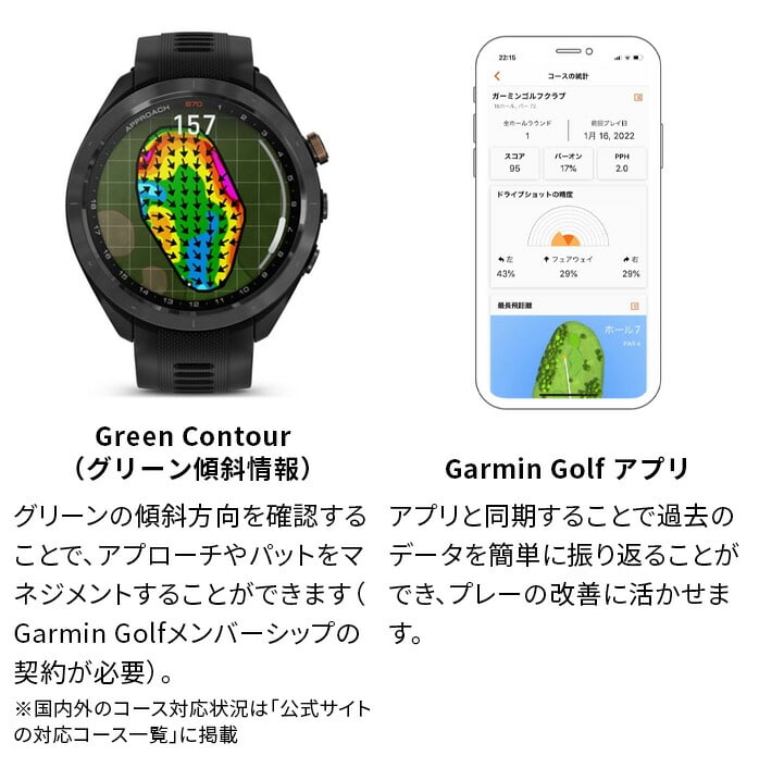 K[~ GARMIN Y fB[X St v GPS EHb` Av[` Approach S70 47mm