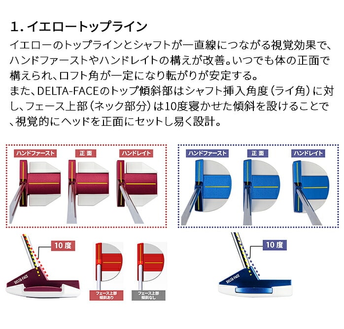 �L���X�R �S���t �p�^�[ Red 9/9 Blue 9/9 DELTA-FACE �f���^�t�F�[�X DF kasco