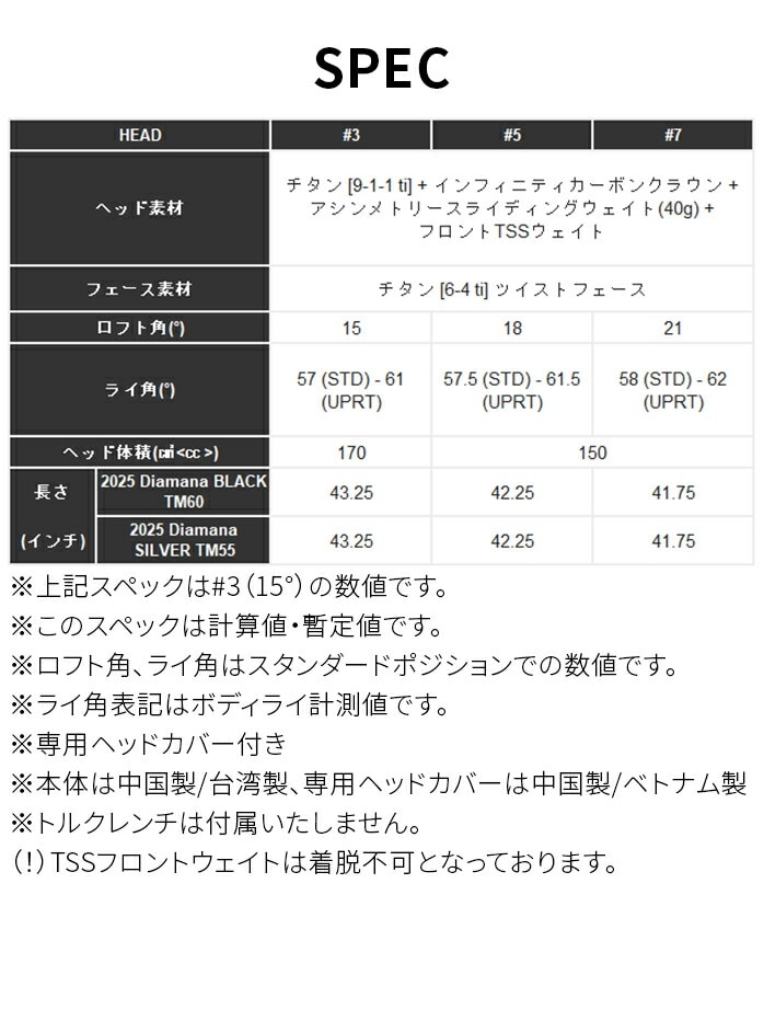 �e�[���[���C�h �S���t Qi35 TOUR �t�F�A�E�F�C �E�b�h Diamana BLACK TM60 SILVER TM55