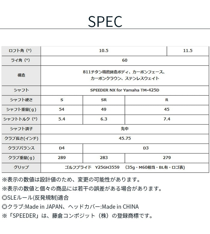 ���}�n �S���t INPRES DRIVESTAR TYPE D �h���C�o�[ 2025 SPEEDER NX TM-425D