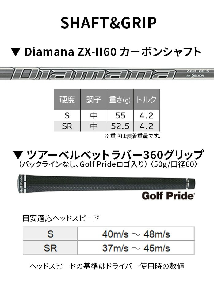 �_�����b�v �X���N�\�� SRIXON ZX7 Mk II �h���C�o�[ �����Y �E���� Diamana ZX II60