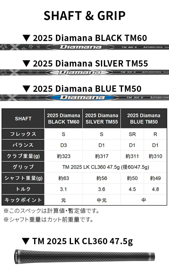 e[[Ch St Qi35 tFAEFC Ebh Diamana TM60 TM55 TM50 Taylor Made