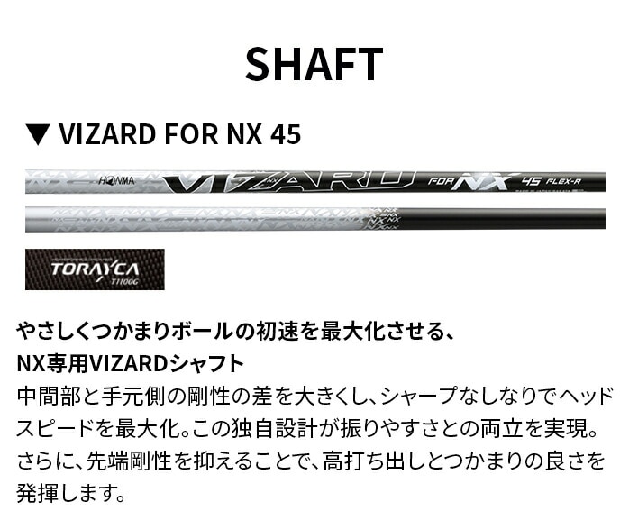 �y�ۏ؏��Ȃ� �V�i���g�p�z�{�ԃS���t HONMA �����Y �x���X NX �t�F�A�E�F�C�E�b�h VIZARD FOR NX 45