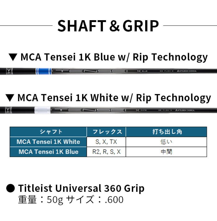 �y�\��̔��z�^�C�g���X�g �S���t GTS3 �h���C�o�[ 2026 9° 10° MCA Tensei 1K  White Bule