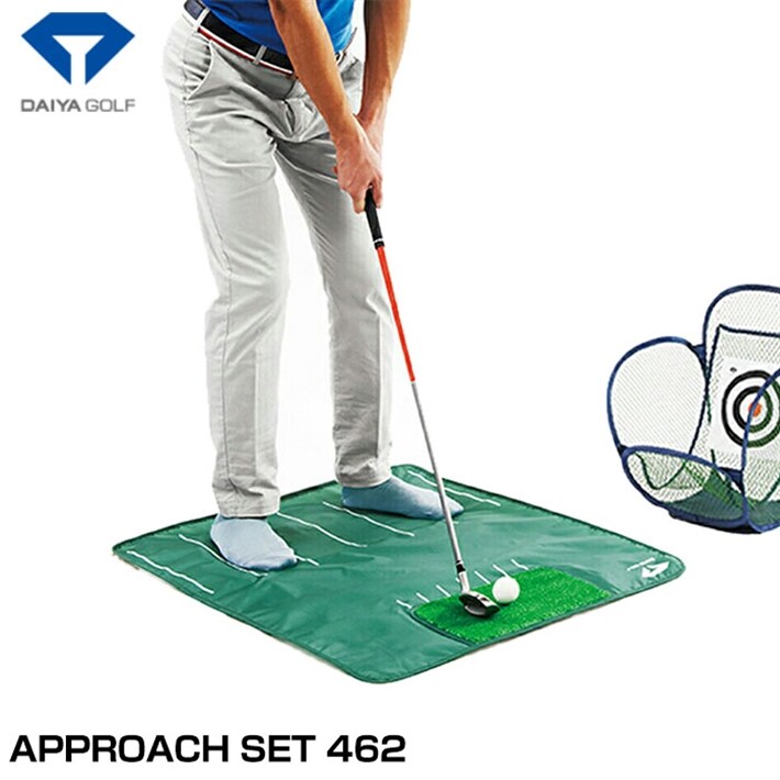 ダイヤ ゴルフ 練習用具 ダイヤアプローチセット462 練習用ボール12個 マット 滑り止め付 室内練習 DAIYA TR-462