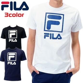 フィラ ゴルフ Tシャツ 半袖シャツ ボックスロゴ シンプル 綿100％ 全3色 FILA 749-656