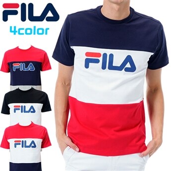 フィラ ゴルフ Tシャツ 半袖シャツ トリコロール 綿100％ 全4色 FILA 749-651