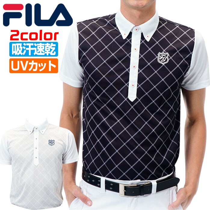 フィラ ゴルフ 半袖ポロシャツ メンズ 半袖シャツ ボタンダウン チェック柄 全2色 FILA 749-670G