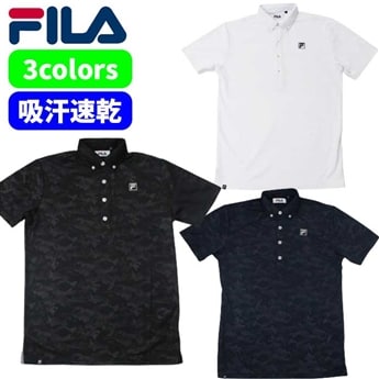 フィラ ゴルフ メンズ 半袖 シャツ ポロシャツ カモフラ 742623G M L LL 3L 吸汗速乾 カジュアル  FILA