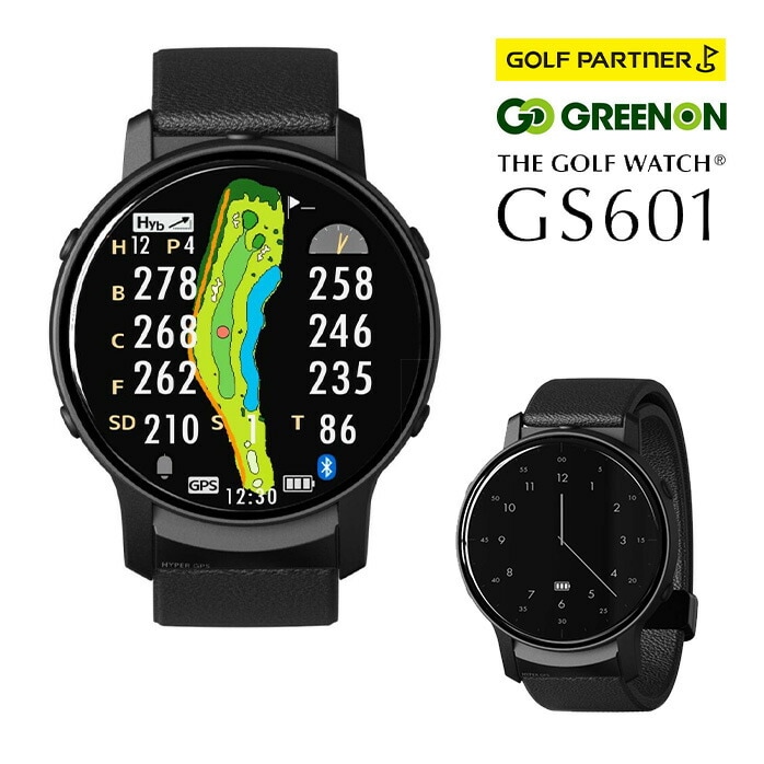 �O���[���I�� �S���t �����v �U�E�S���t�E�H�b�` THE GOLF WATCH GS601 GPS ���v GREEN ON