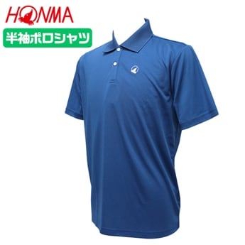 本間 ゴルフ メンズ 半袖 ポロシャツ ワンポイント 刺繍ロゴ 無地 ネイビー M L XL 半袖ポロシャツ HONMA